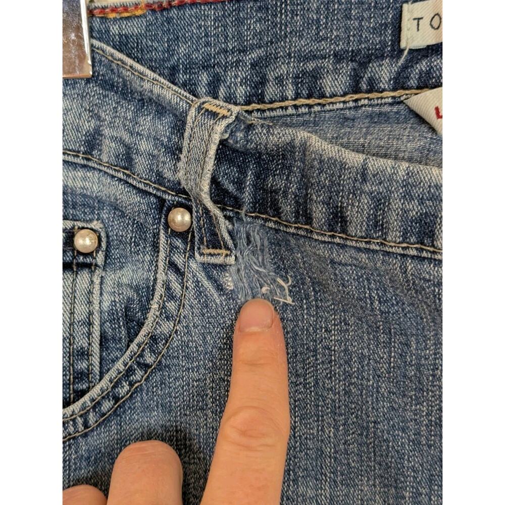 Vintage Tommy Hilfiger Y2K Low Rise Flare Jeans Size 12 Long Medium Wash - Picture 3 of 9